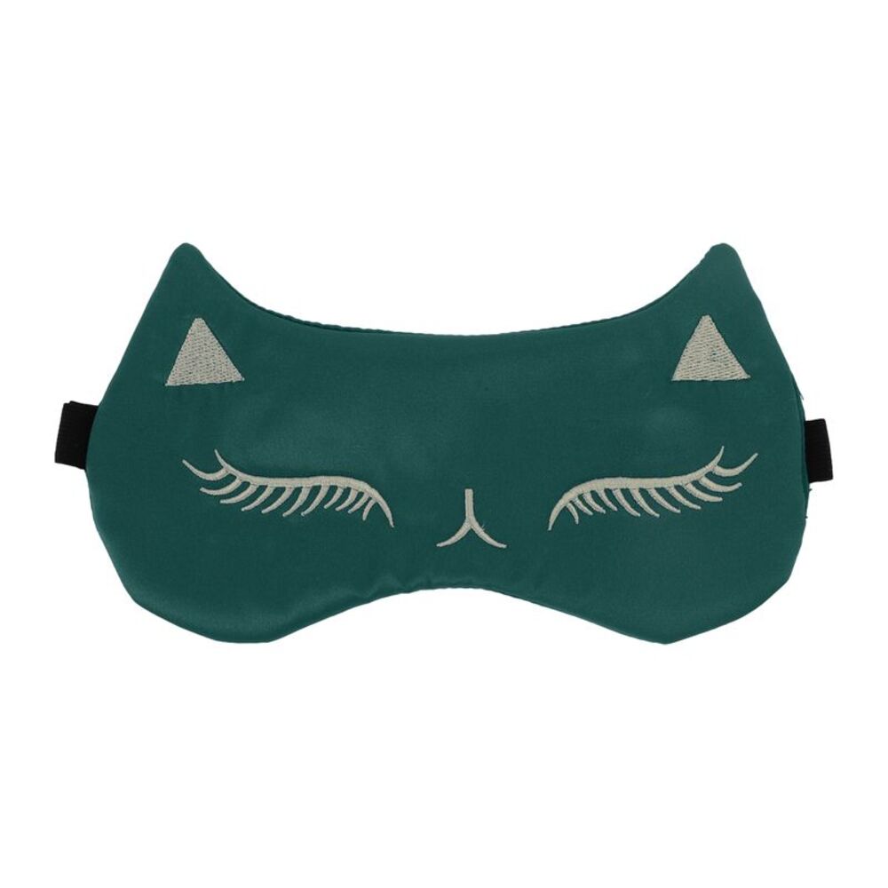 Soft Cartoon Cat Style Sleep Mask for Light Dark Green